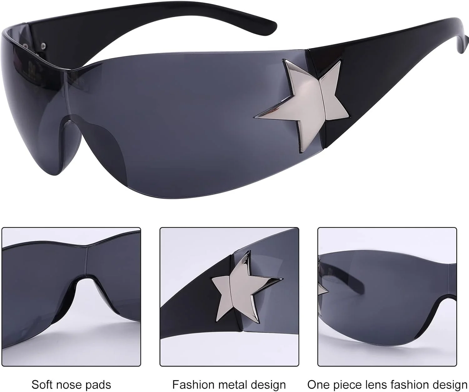 عینک آفتابی وای تو کی بدون فریم زنانه مردانه، عینک آفتابی شیلد ترندی دور پیچیده بزرگ فشن بدون فریم عینک آفتابی وای تو کی بدون فریم زنانه مردانه، عینک آفتابی شیلد ترندی دور پیچیده بزرگ فشن بدون فریم