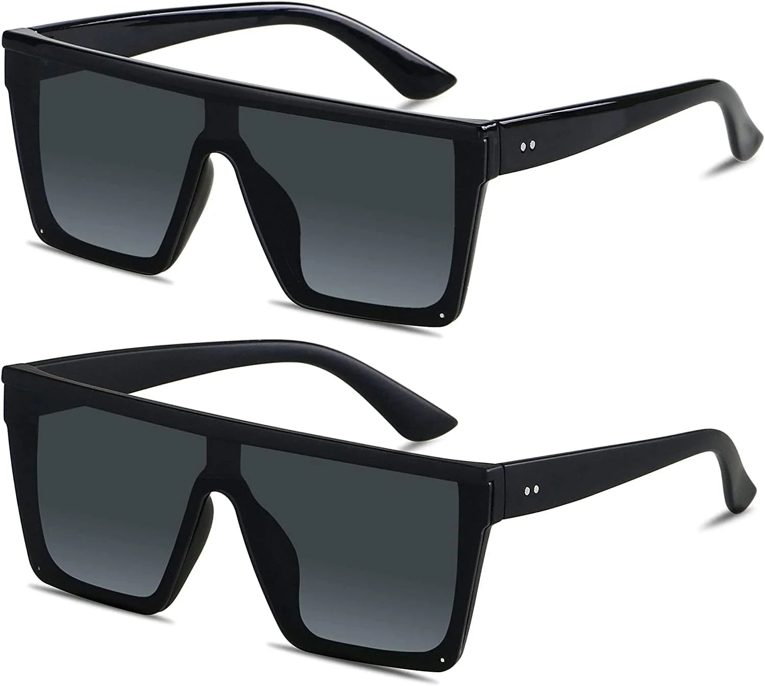 عینک آفتابی، عینک آفتابی مربعی بزرگ برای زنان و مردان، 2 عدد محافظت در برابر اشعه ماوراء بنفش ضد خستگی چشم، سایه های بدون قاب شیلد فلت تاپ بزرگ، برای رانندگی، مسافرت، عینک آفتابی همه کاره عینک آفتابی، عینک آفتابی مربعی بزرگ برای زنان و مردان، 2 عدد محافظت در برابر اشعه ماوراء بنفش ضد خستگی چشم، سایه های بدون قاب شیلد فلت تاپ بزرگ، برای رانندگی، مسافرت، عینک آفتابی همه کاره