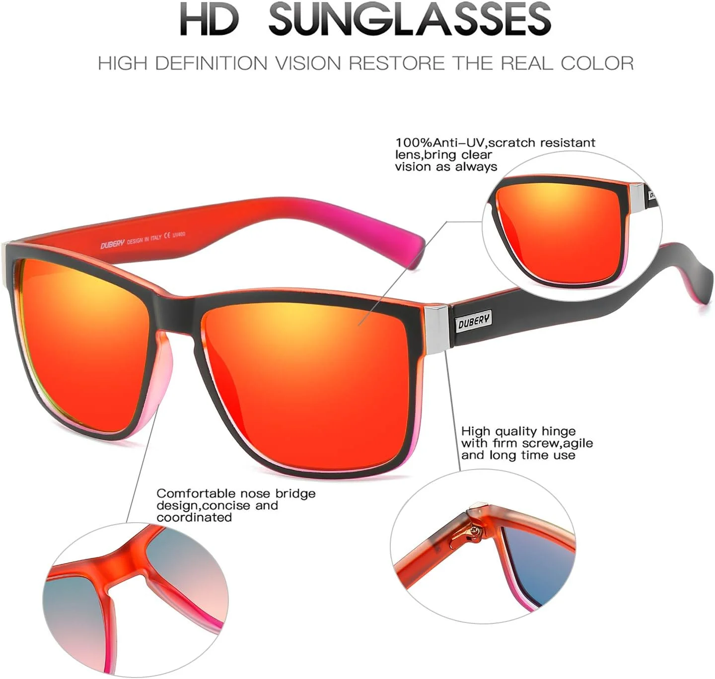 عینک آفتابی پلاریزه DUBERY مدل D518، طرح وینتیج، مناسب آقایان و بانوان عینک آفتابی پلاریزه DUBERY مدل D518، طرح وینتیج، مناسب آقایان و بانوان