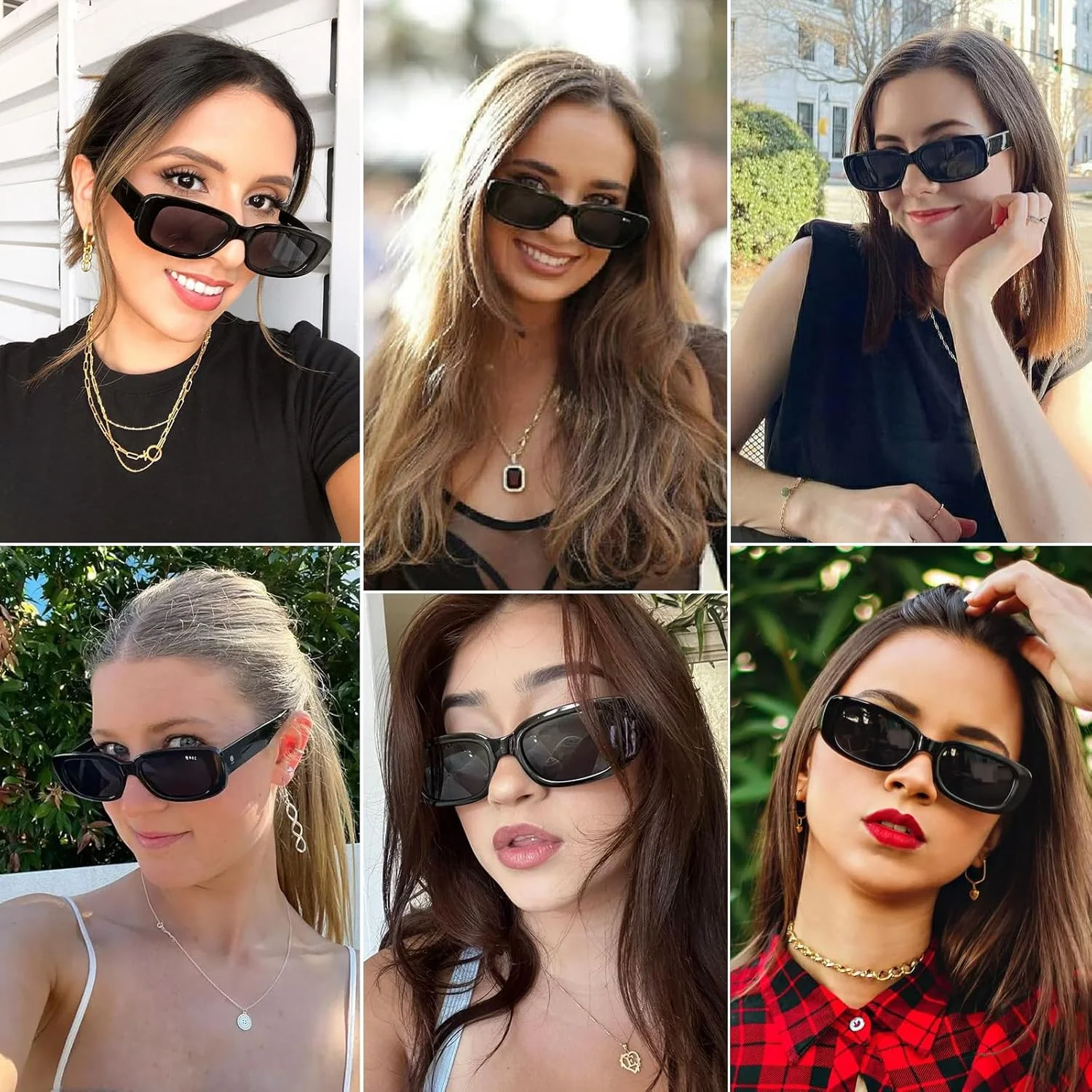 ست عینک آفتابی مهمانی Dwenarry، عینک آفتابی مستطیلی وینتیج، عینک های مد روز رترو، لباس فانتزی برای زنان، عینک های مهمانی پلاستیکی زیبا، 4 عدد