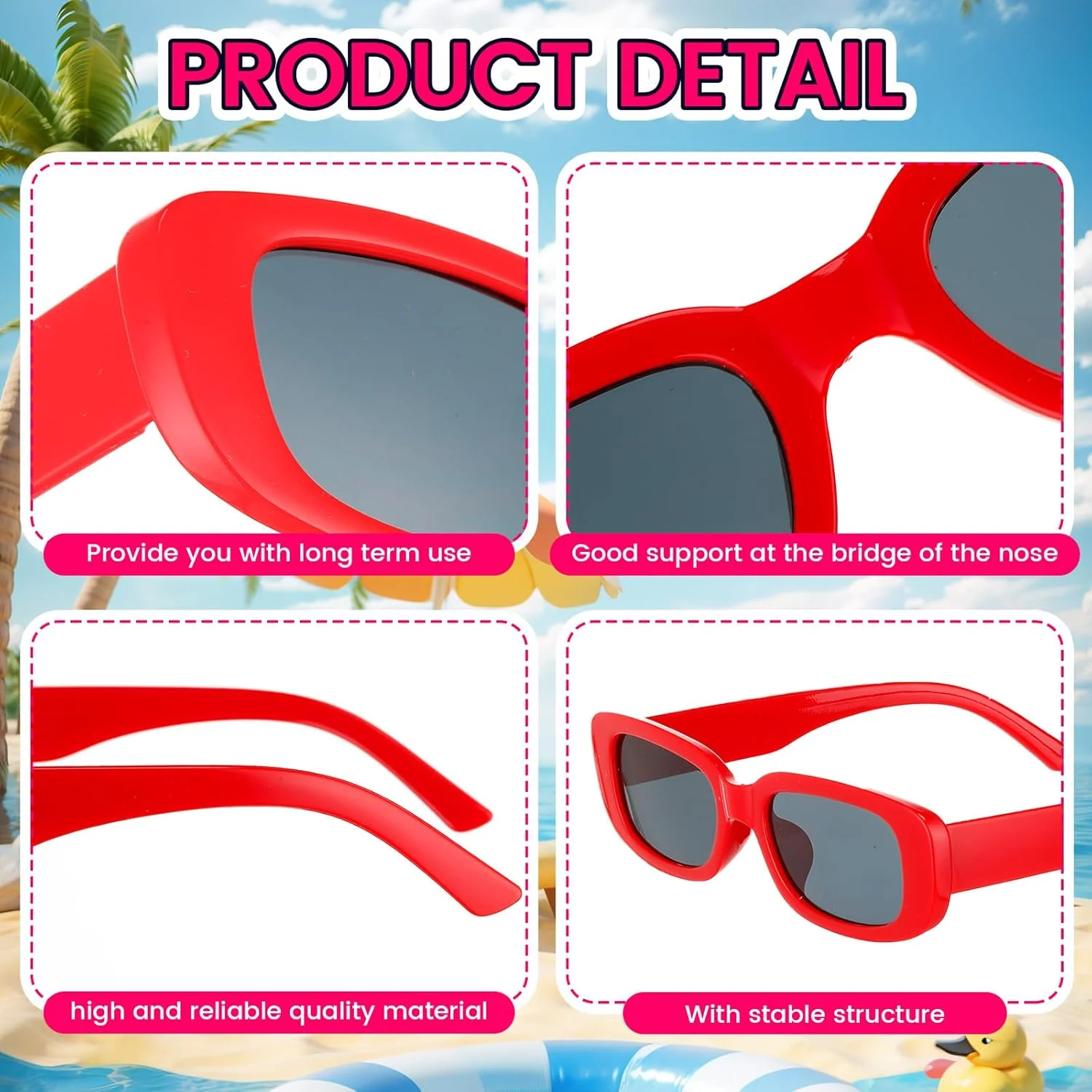 مجموعه 24 عددی عینک آفتابی مستطیلی DIY اکالی برای کودکان و زنان، بسته عینک آفتابی مد روز و قدیمی با مهره های حروف، مروارید اکریلیک، چسب و موچین برای تزئین عینک صنایع دستی Y2k دهه 90، هدیه مهمانی دخترانه