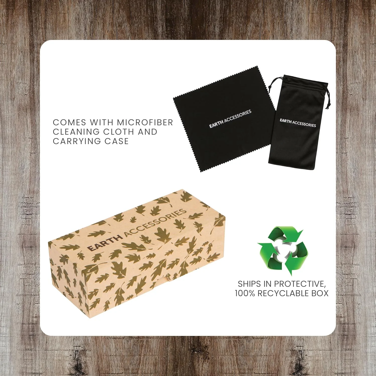 عینک آفتابی بزرگ Earth Accessories، مدل چشم گربه ای | محافظت در برابر اشعه ماوراء بنفش، فریم چوبی بامبو دست ساز | سازگار با محیط زیست