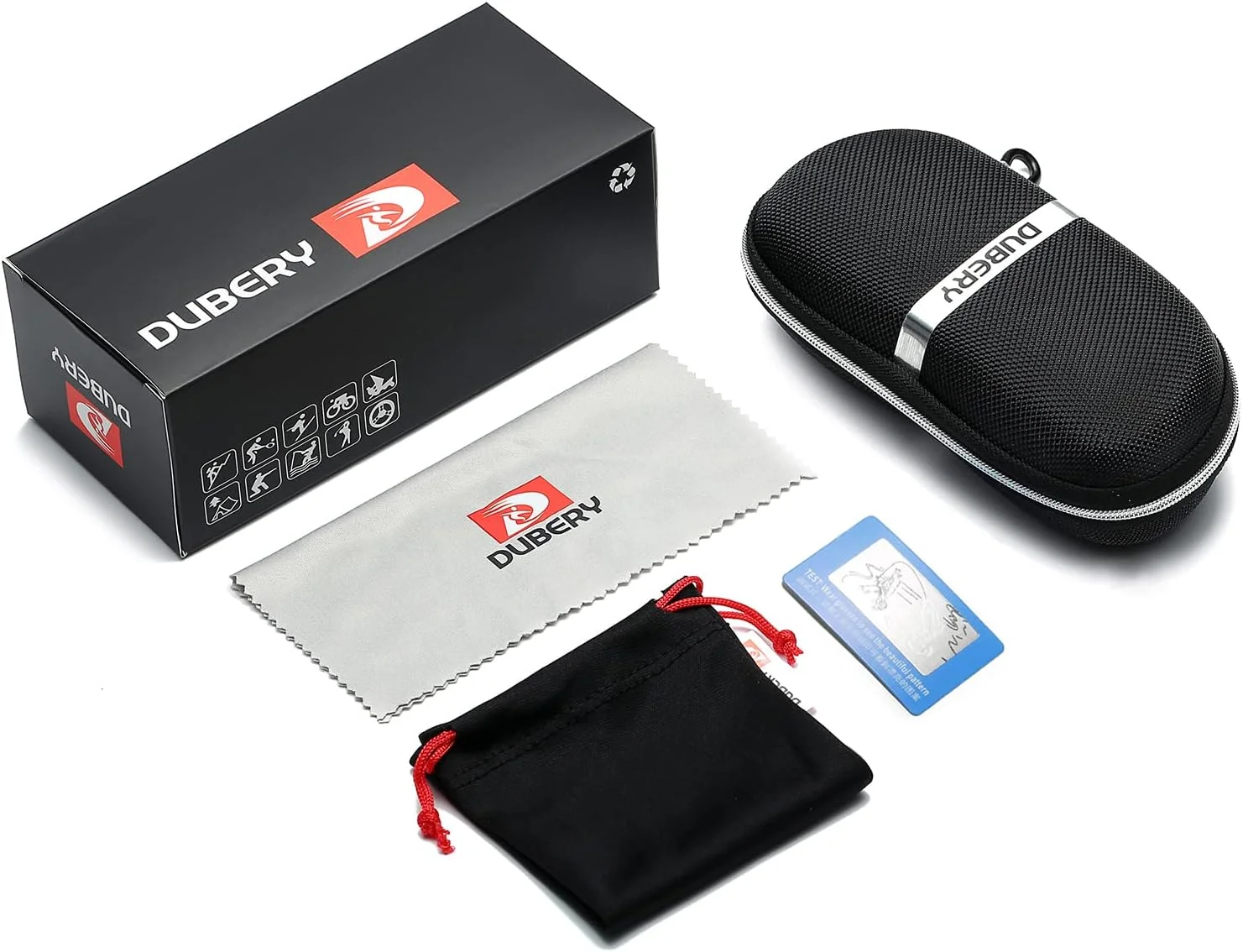 عینک آفتابی بدون فریم چوبی DUBERY، پلاریزه، تخت، با دسته های چوبی مدل D219