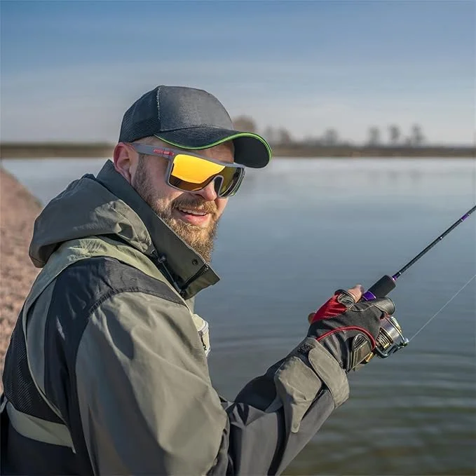 عینک آفتابی اسپرت پلاریزه FEISEDY مدل TR90 با طراحی فلت تاپ، مربعی بزرگ و ترندی، مناسب زنان و مردان، UV400 مدل B0104