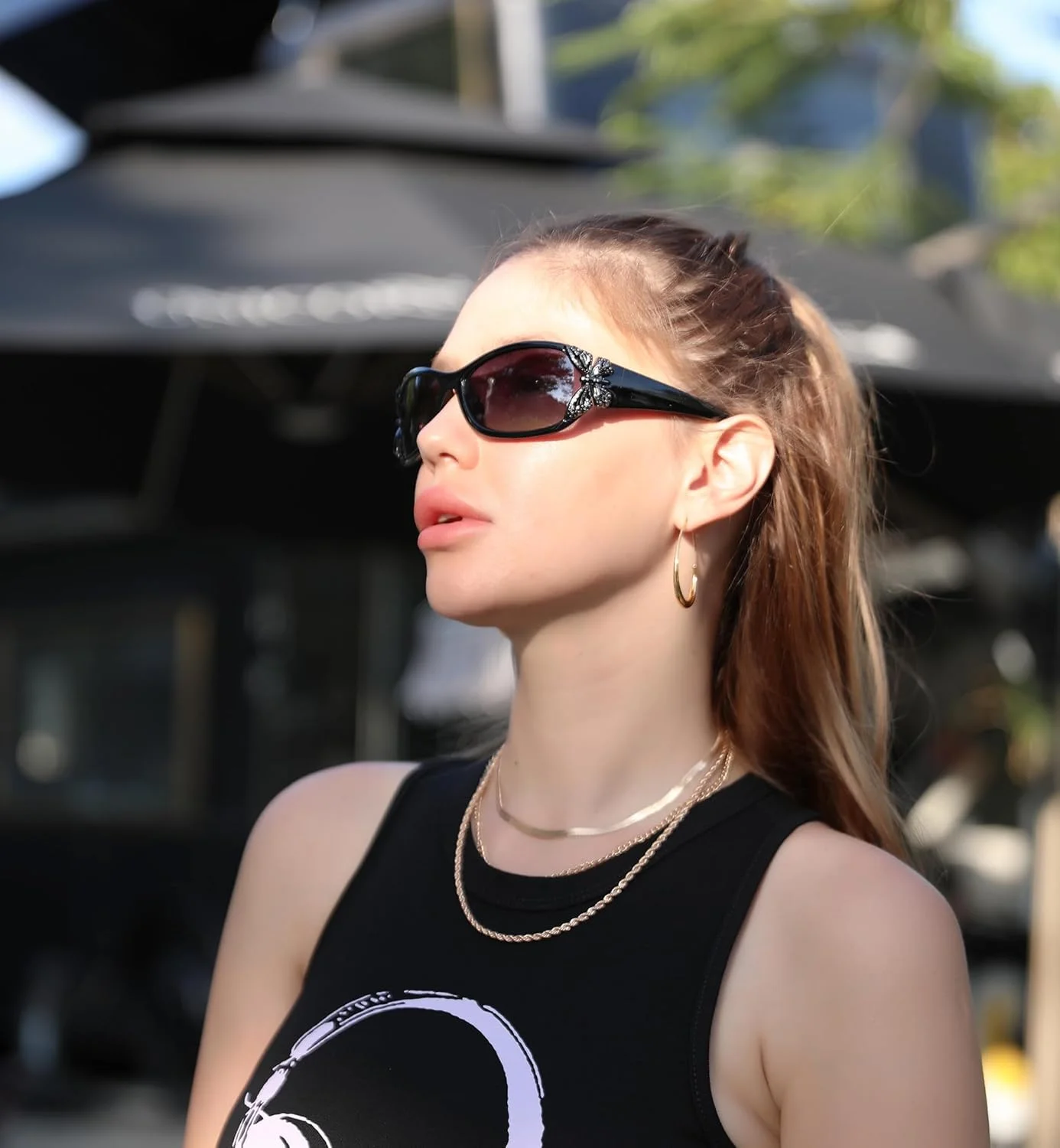 عینک آفتابی زنانه FEISEDY، مدل Y2K، طراحی پروانه ای، محافظت UV400، مدل B0078