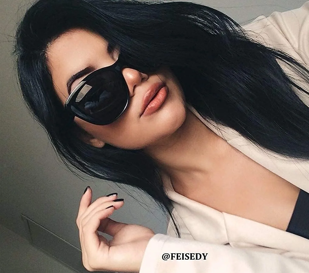 FEISEDY Polarized Retro Sunglasses Women Cat Eye Oversized Frame Sun Glasses B2451