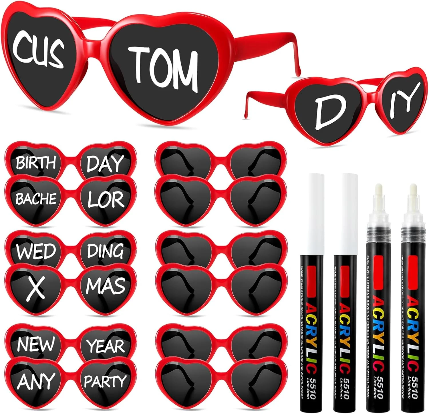 فلوتسان 12 عدد عینک آفتابی قلبی شکل شخصی سازی شده عمده فروشی عینک آفتابی سفارشی با 4 قلم برای بزرگسالان جشن عروسی فلوتسان 12 عدد عینک آفتابی قلبی شکل شخصی سازی شده عمده فروشی عینک آفتابی سفارشی با 4 قلم برای بزرگسالان جشن عروسی