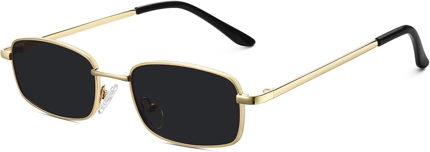 عینک آفتابی مستطیلی Fozono زنانه، فریم باریک و مربعی کوچک رترو دهه 90 با محافظت UV400