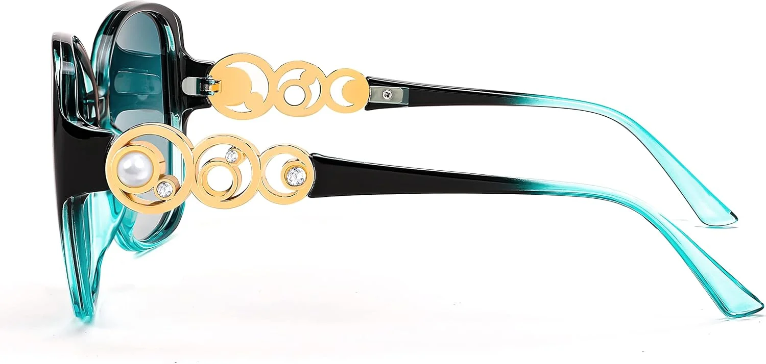 عینک آفتابی پلاریزه FEISEDY، فریم مربعی بزرگ و ترند زنانه با مروارید درخشان مدل B2821