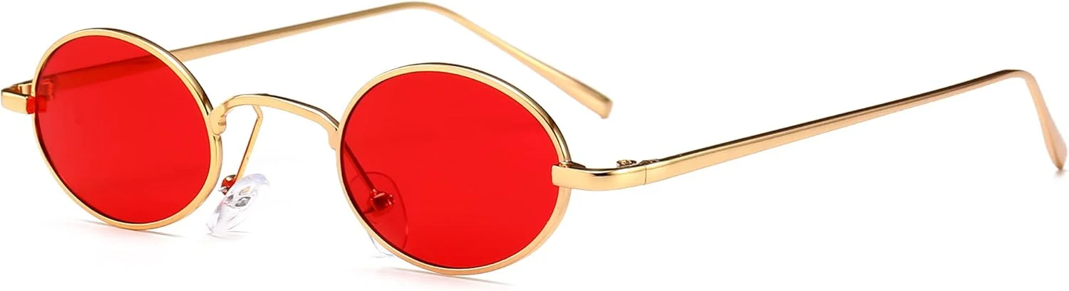 عینک آفتابی گرد کوچک وینتیج FEISEDY، فریم فلزی باریک یکپارچهسازی با سیستمعامل، رنگهای آبنباتی B2422