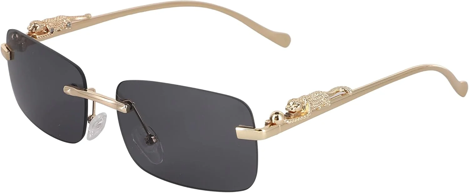 عینک آفتابی بدون فریم بزرگ و بدون لبه فلاولس برای زنان و مردان، عینک های مستطیلی بدون فریم