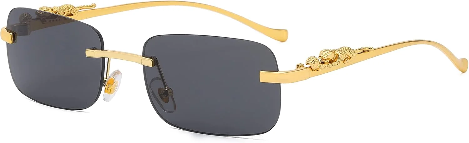 عینک آفتابی بدون فریم بزرگ و بدون لبه فلاولس برای زنان و مردان، عینک های مستطیلی بدون فریم