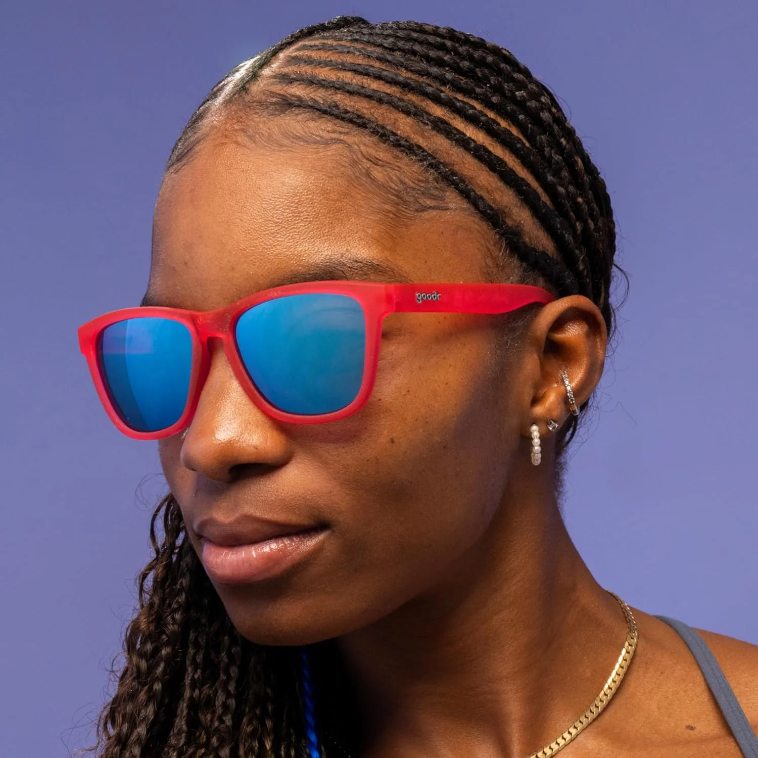 عینک آفتابی پلاریزه goodr مدل Flamingos On A Booze Cruise مناسب آقایان و بانوان، فریم صورتی شفاف d OG با لنزهای آینه‌ای فیروزه‌ای بازتابنده، محافظت UV400، بدون لغزش، بدون پرش، M