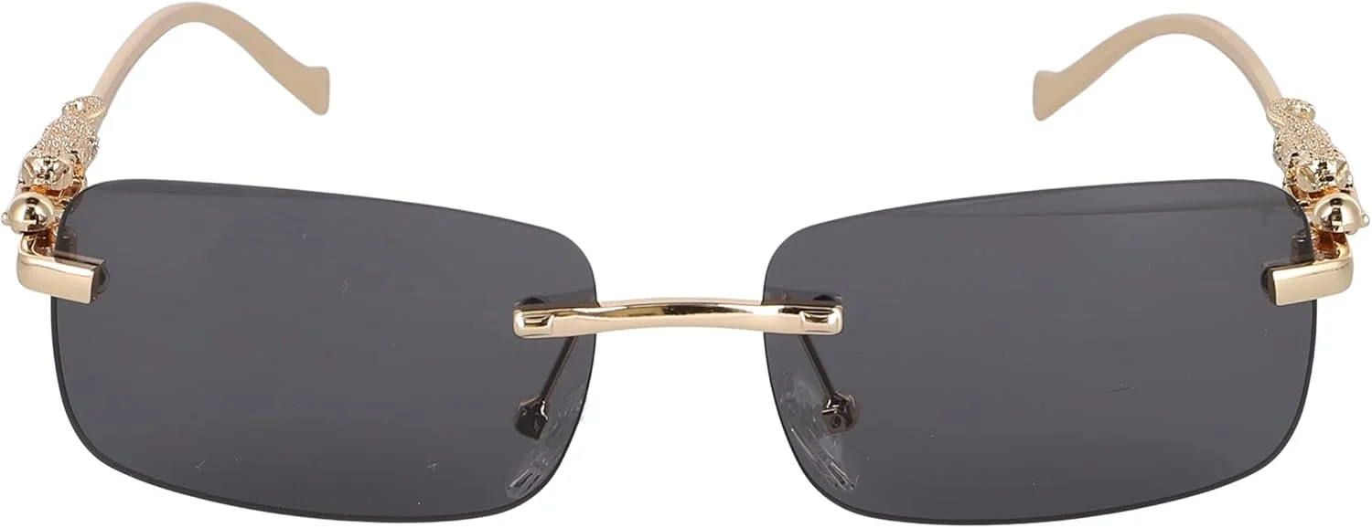 عینک آفتابی بدون فریم بزرگ و بدون لبه فلاولس برای زنان و مردان، عینک های مستطیلی بدون فریم