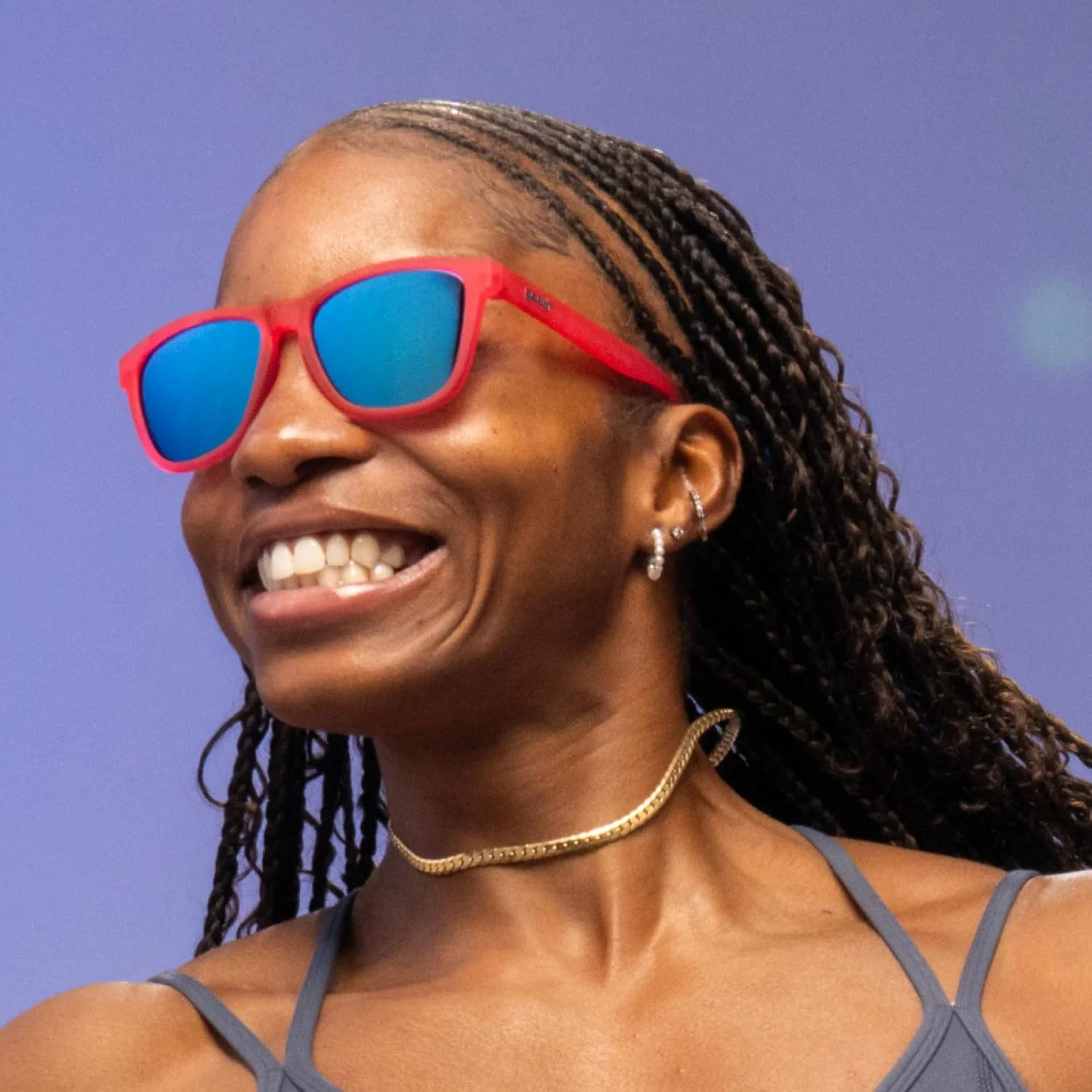 عینک آفتابی پلاریزه goodr مدل Flamingos On A Booze Cruise مناسب آقایان و بانوان، فریم صورتی شفاف d OG با لنزهای آینه‌ای فیروزه‌ای بازتابنده، محافظت UV400، بدون لغزش، بدون پرش، M