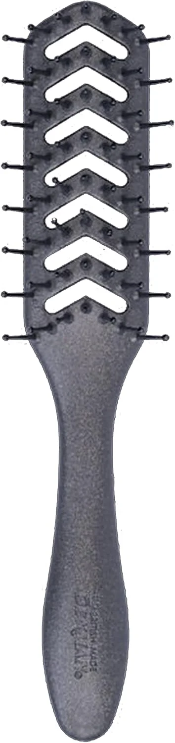 برس تهویه انعطاف پذیر Denman D200 برای خشک کردن با سشوار - برس حالت دهنده مو برای موهای خیس، خشک، فر، ضخیم و صاف - برای زنان و مردان (قلع)