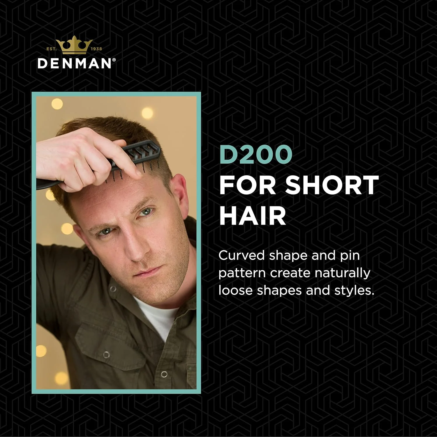 برس تهویه انعطاف پذیر Denman D200 برای خشک کردن با سشوار - برس حالت دهنده مو برای موهای خیس، خشک، فر، ضخیم و صاف - برای زنان و مردان (قلع)