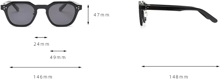 عینک آفتابی پلاریزه TR90 کاچاوو، عینک آفتابی مربعی چند ضلعی رترو و وینتیج برای زنان و مردان، فریم ضخیم، طراحی لوکس برند
