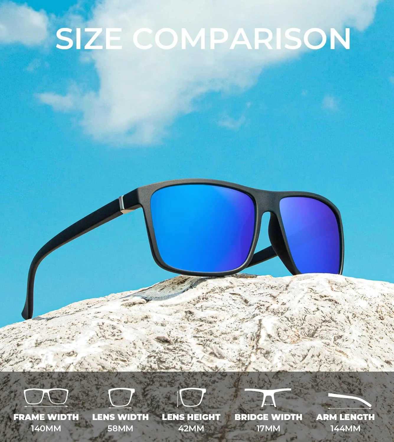 عینک آفتابی پلاریزه KALIYADI برای مردان و زنان، عینک آفتابی مردانه با محافظت UV برای رانندگی، ماهیگیری، گلف (3 عدد)