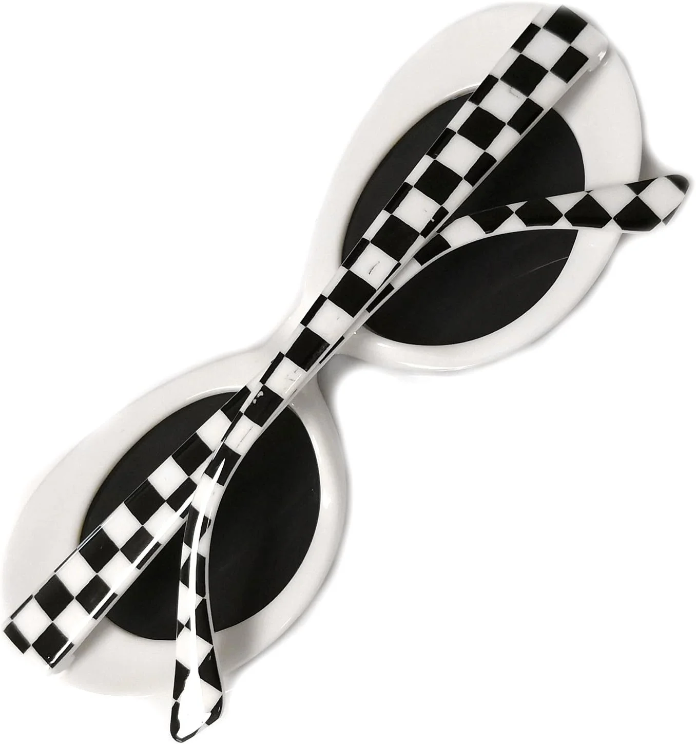 عینک آفتابی JUSLINK با فریم ضخیم، بیضی شکل و لنز گرد عینک آفتابی JUSLINK با فریم ضخیم، بیضی شکل و لنز گرد