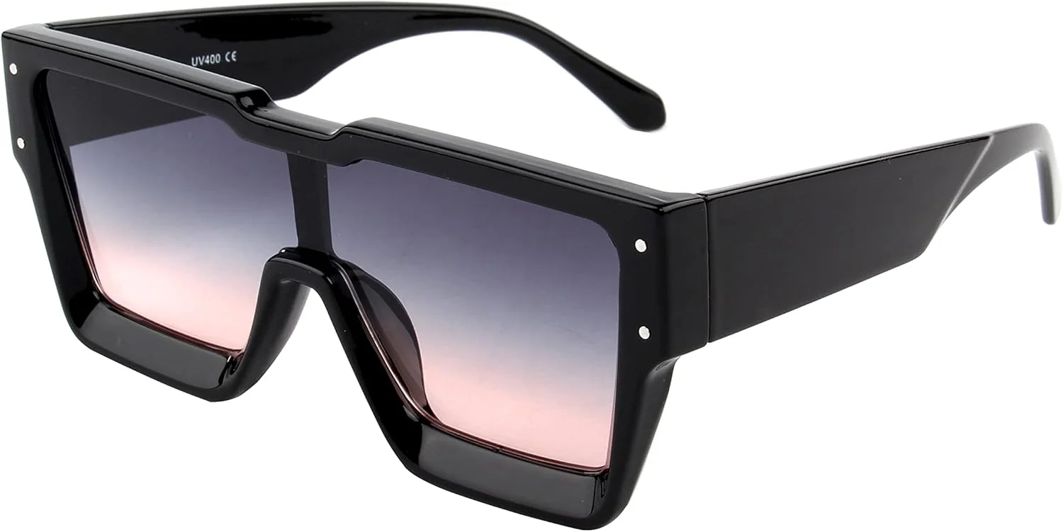 عینک آفتابی بزرگ KENBO برای زنان و مردان، عینک آفتابی مربعی مد روز با لنز یک تکه