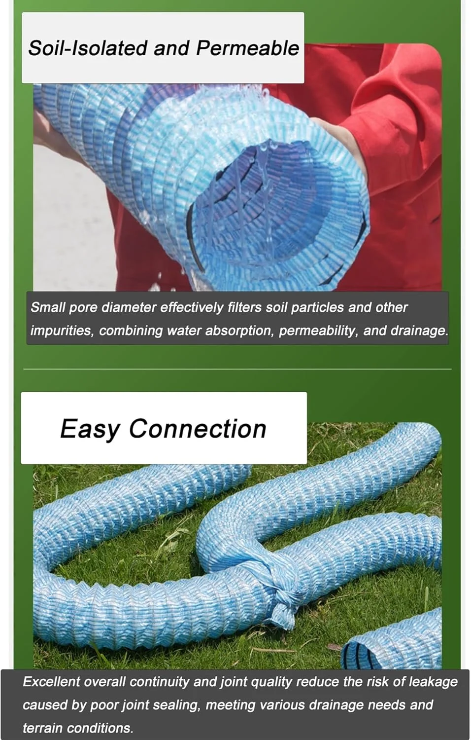 لوله زهکشی فرانسوی، لوله زهکشی فرانسوی سوراخ دار انعطاف پذیر، 1-20 متر برای حیاط، چمن و زهکشی محوطه سازی (250 میلی متر، 8 متر / 26.2 فوت) لوله زهکشی فرانسوی، لوله زهکشی فرانسوی سوراخ دار انعطاف پذیر، 1-20 متر برای حیاط، چمن و زهکشی محوطه سازی (250 میلی متر، 8 متر / 26.2 فوت)