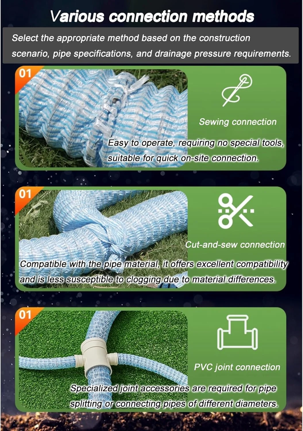 لوله زهکشی فرانسوی، لوله زهکشی فرانسوی سوراخ دار انعطاف پذیر، 1-20 متر برای حیاط، چمن و زهکشی محوطه سازی (250 میلی متر، 8 متر / 26.2 فوت) لوله زهکشی فرانسوی، لوله زهکشی فرانسوی سوراخ دار انعطاف پذیر، 1-20 متر برای حیاط، چمن و زهکشی محوطه سازی (250 میلی متر، 8 متر / 26.2 فوت)