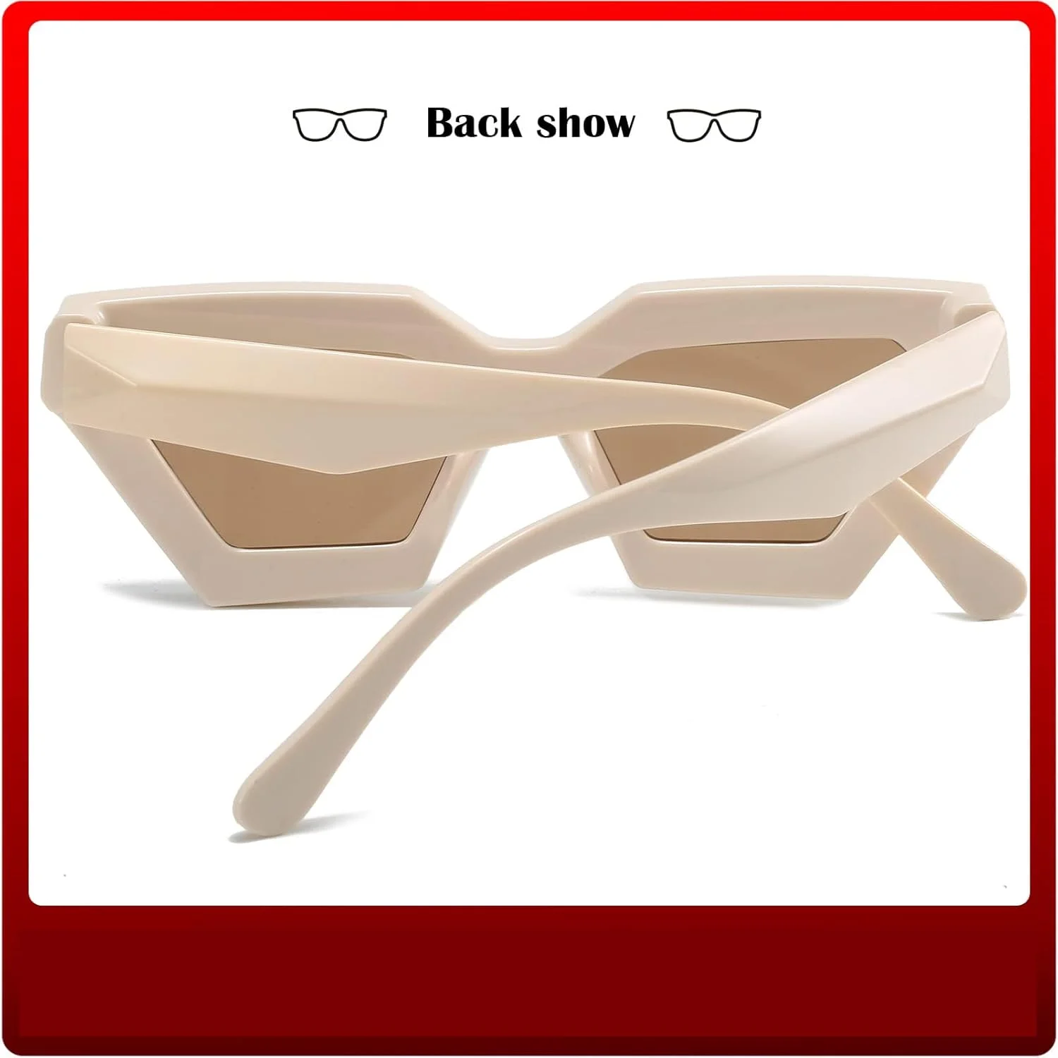 عینک آفتابی چشم گربه ای با فریم ضخیم KASTWAVE برای زنان، 2 عدد عینک آفتابی چشم گربه ای شیک و قدیمی با سبک رترو