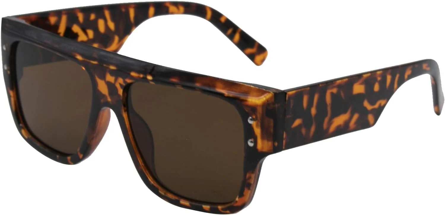 عینک آفتابی مربعی رترو LJCZKA برای زنان و مردان، فریم ضخیم تخت، عینک آفتابی مد روز، محافظت UV400