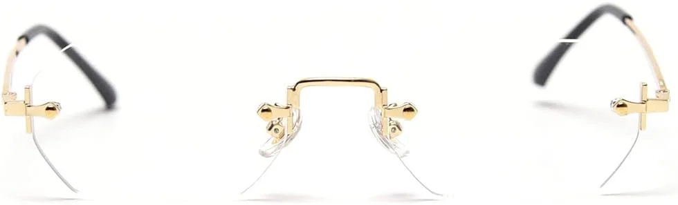 عینک آفتابی مستطیلی مردانه LIGOES، عینک آفتابی بدون فریم، بدون حاشیه، هشت ضلعی، عینک کوچک، فلزی زنانه، طلایی، چند ضلعی، آبی، قهوه ای، طلایی با شفاف