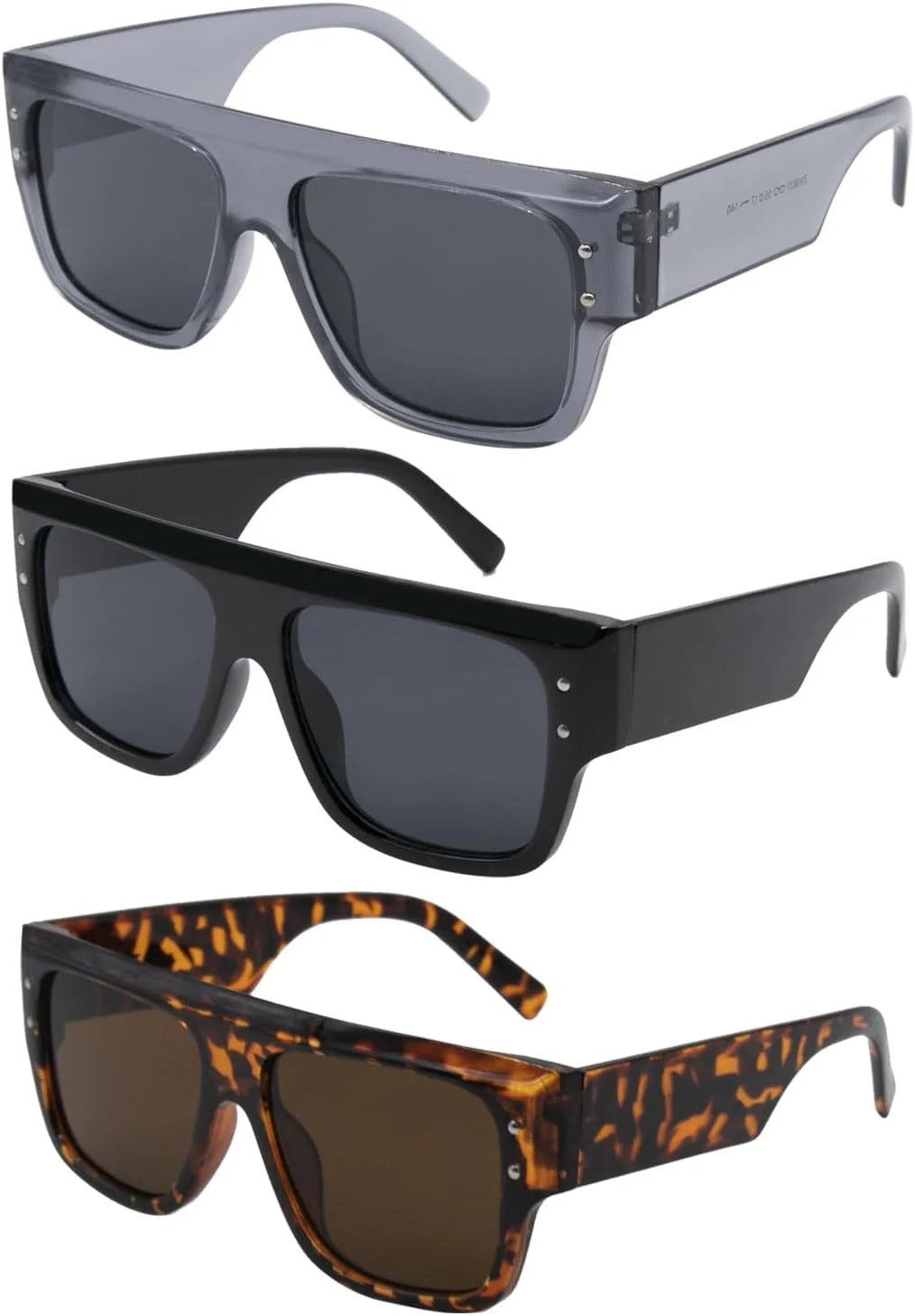 عینک آفتابی مربعی رترو LJCZKA برای زنان و مردان، فریم ضخیم تخت، عینک آفتابی مد روز، محافظت UV400