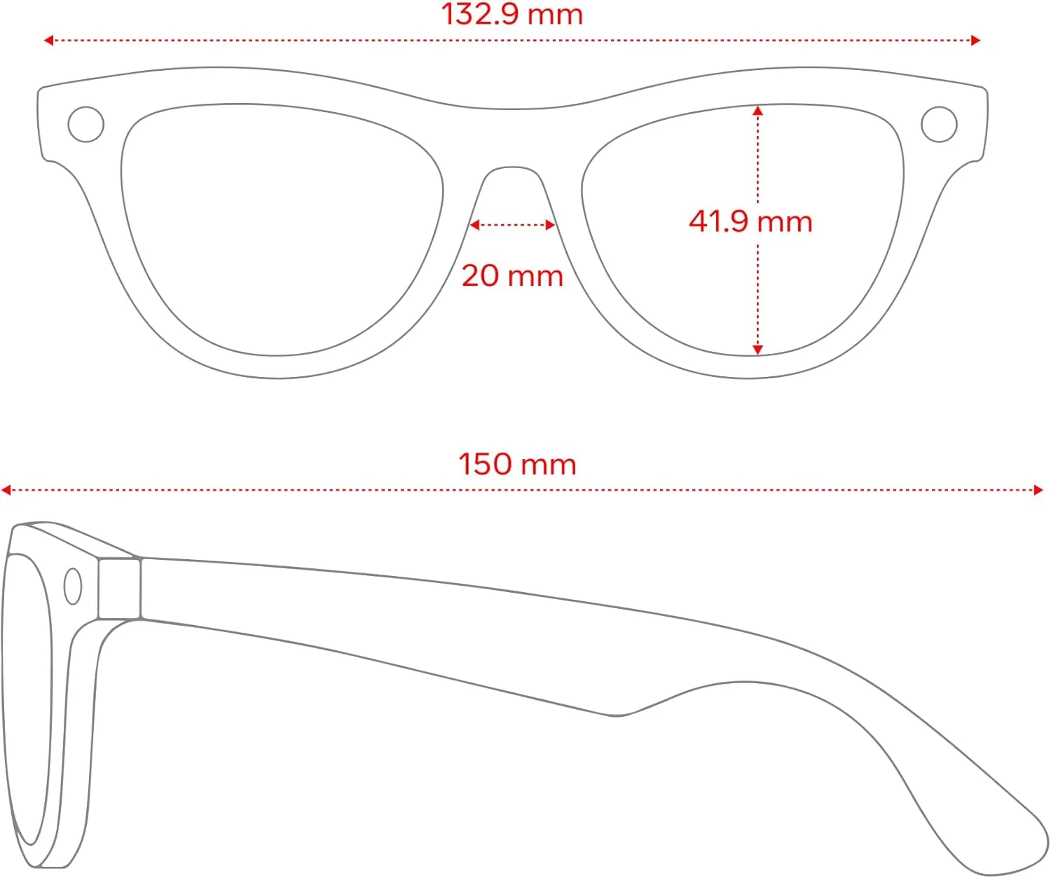 عینک هوشمند Ray-Ban | Meta - مشکی، مدرن، مناسب برای همه - برنامه‌های واقعیت افزوده، برنامه‌های دستیار صوتی تلفن هوشمند