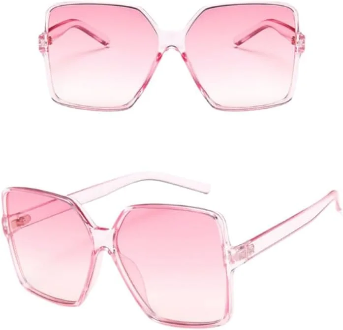 عینک آفتابی مربعی بزرگ زنانه، فریم بزرگ، عینک آفتابی رنگارنگ، آینه ای زنانه، سایه های گرادیان یونیسکس