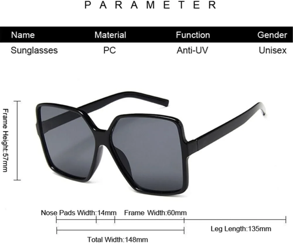 عینک آفتابی مربعی بزرگ زنانه، فریم بزرگ، عینک آفتابی رنگارنگ، آینه ای زنانه، سایه های گرادیان یونیسکس عینک آفتابی مربعی بزرگ زنانه، فریم بزرگ، عینک آفتابی رنگارنگ، آینه ای زنانه، سایه های گرادیان یونیسکس