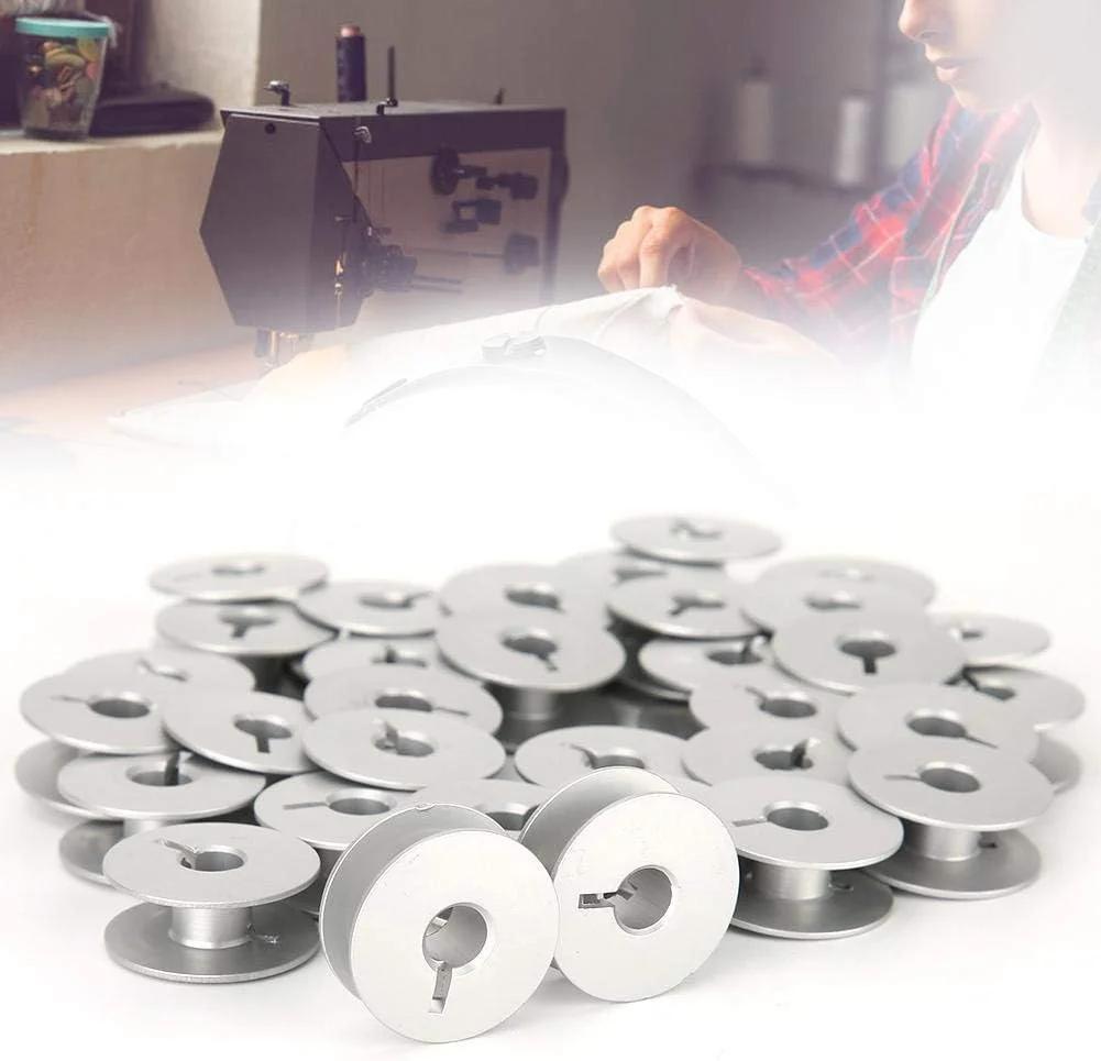 ماسوره چرخ خیاطی - 100 عدد ماسوره آلومینیومی 55623A شیاردار برای قطعات چرخ خیاطی صنعتی