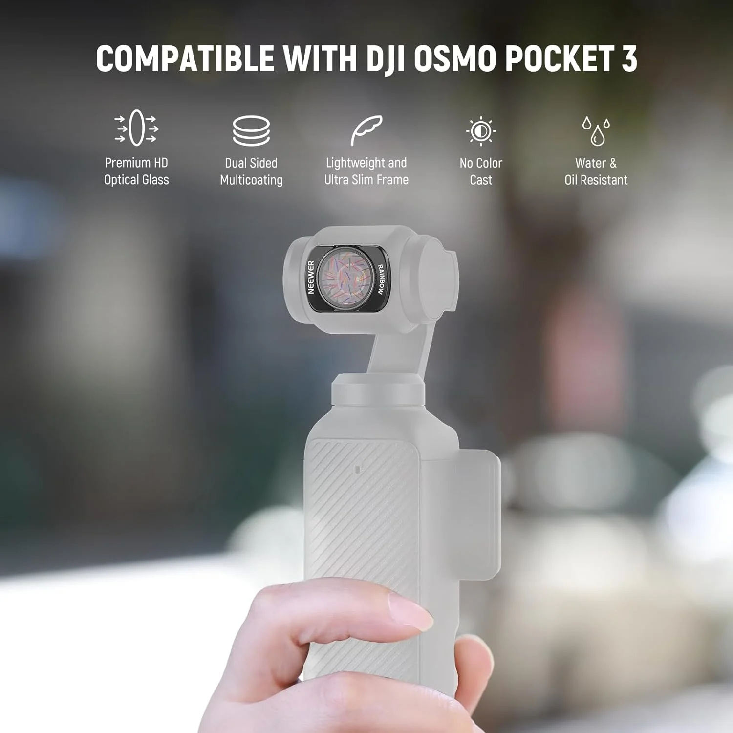 فیلتر ستاره رنگین کمانی NEEWER سازگار با DJI Osmo Pocket 3 و لوازم جانبی Creator Combo، فیلتر اثر دوربین گیمبال ستاره ای شیشه ای اپتیکال HD چند لایه مغناطیسی با محافظ صفحه نمایش، FL-C36 فیلتر ستاره رنگین کمانی NEEWER سازگار با DJI Osmo Pocket 3 و لوازم جانبی Creator Combo، فیلتر اثر دوربین گیمبال ستاره ای شیشه ای اپتیکال HD چند لایه مغناطیسی با محافظ صفحه نمایش، FL-C36