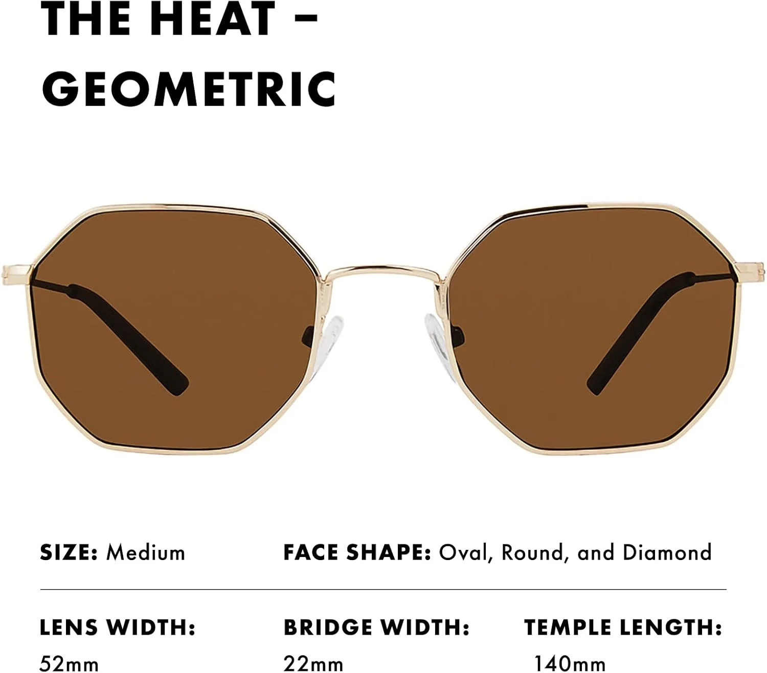 عینک آفتابی هندسی Prive Revaux The Heat – عدسی‌های پلاریزه دست‌ساز، محافظت 100% در برابر اشعه UV – برای آقایان و بانوان