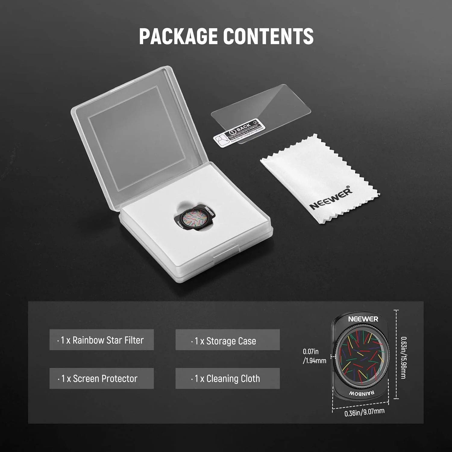 فیلتر ستاره رنگین کمانی NEEWER سازگار با DJI Osmo Pocket 3 و لوازم جانبی Creator Combo، فیلتر اثر دوربین گیمبال ستاره ای شیشه ای اپتیکال HD چند لایه مغناطیسی با محافظ صفحه نمایش، FL-C36 فیلتر ستاره رنگین کمانی NEEWER سازگار با DJI Osmo Pocket 3 و لوازم جانبی Creator Combo، فیلتر اثر دوربین گیمبال ستاره ای شیشه ای اپتیکال HD چند لایه مغناطیسی با محافظ صفحه نمایش، FL-C36