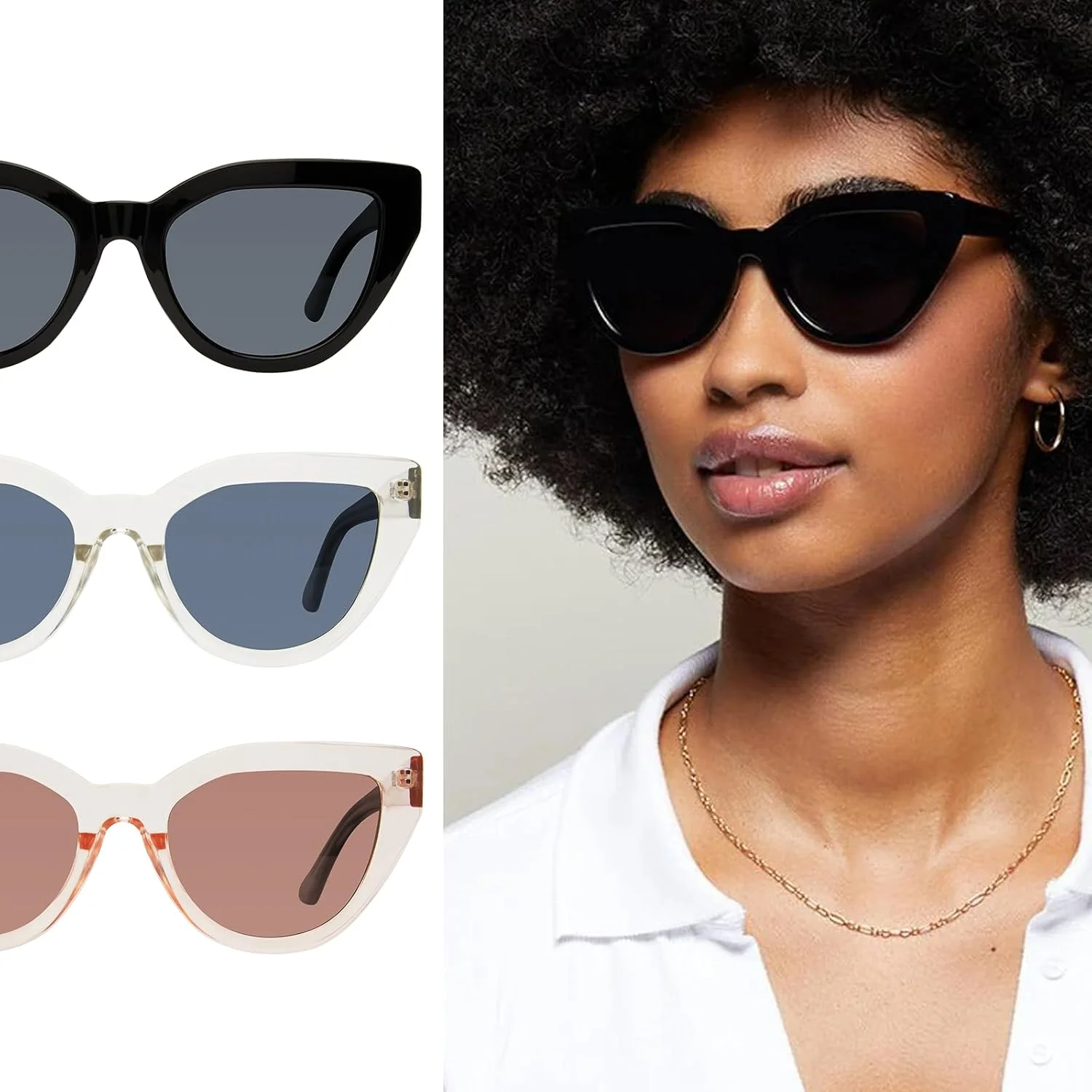 عینک آفتابی چشم گربه ای Chica از Prive Revaux - عدسی های دست ساز، مقاوم در برابر خراش و ضربه، محافظت 100% در برابر اشعه ماوراء بنفش - مخصوص بانوان