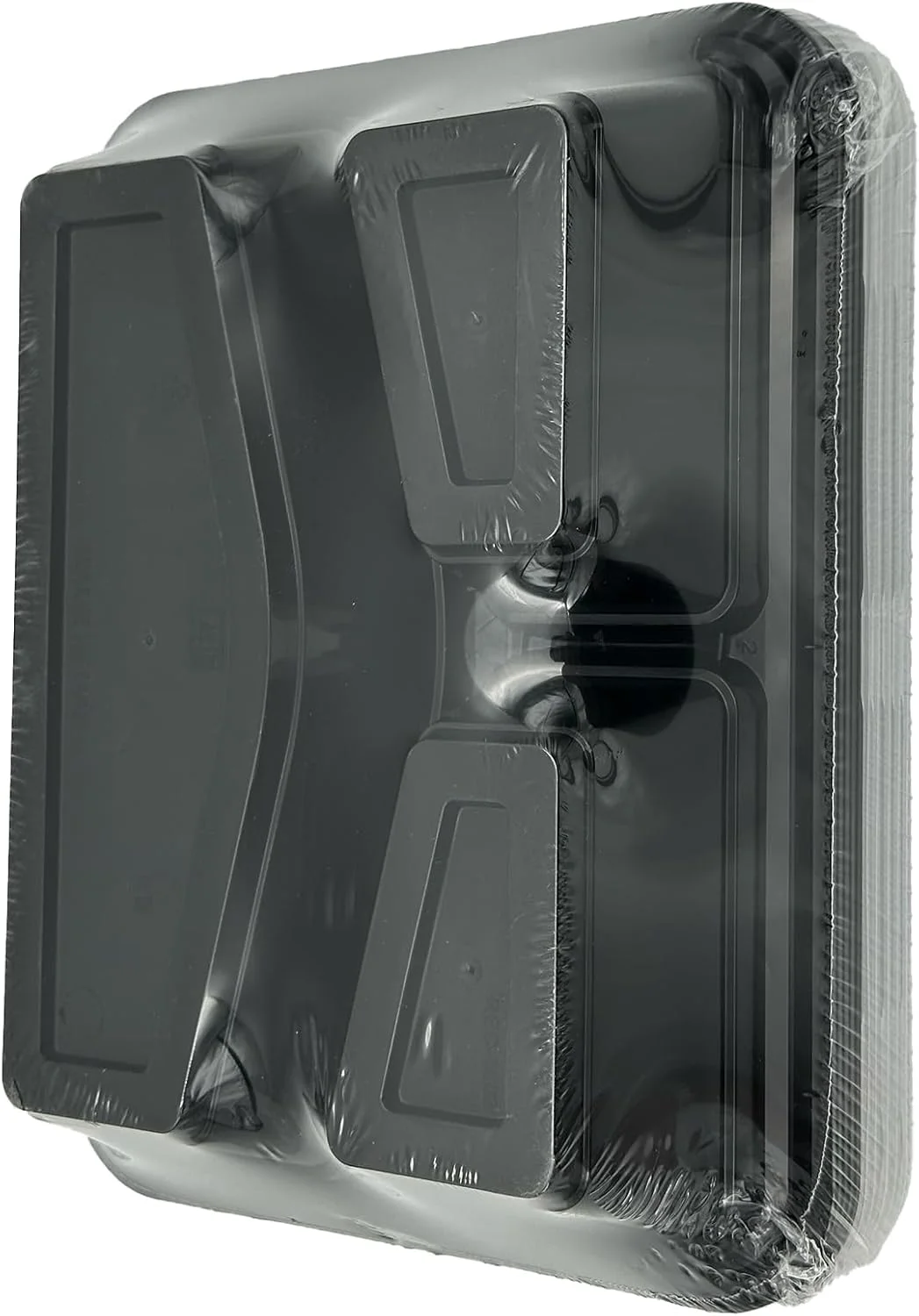 بسته ایده آل ظروف مستطیلی 3 قسمتی با پایه مشکی و درب – 5 عدد | مناسب مایکروویو و فریزر | مقاوم در برابر نشت، مناسب آماده سازی غذا و بیرون بر