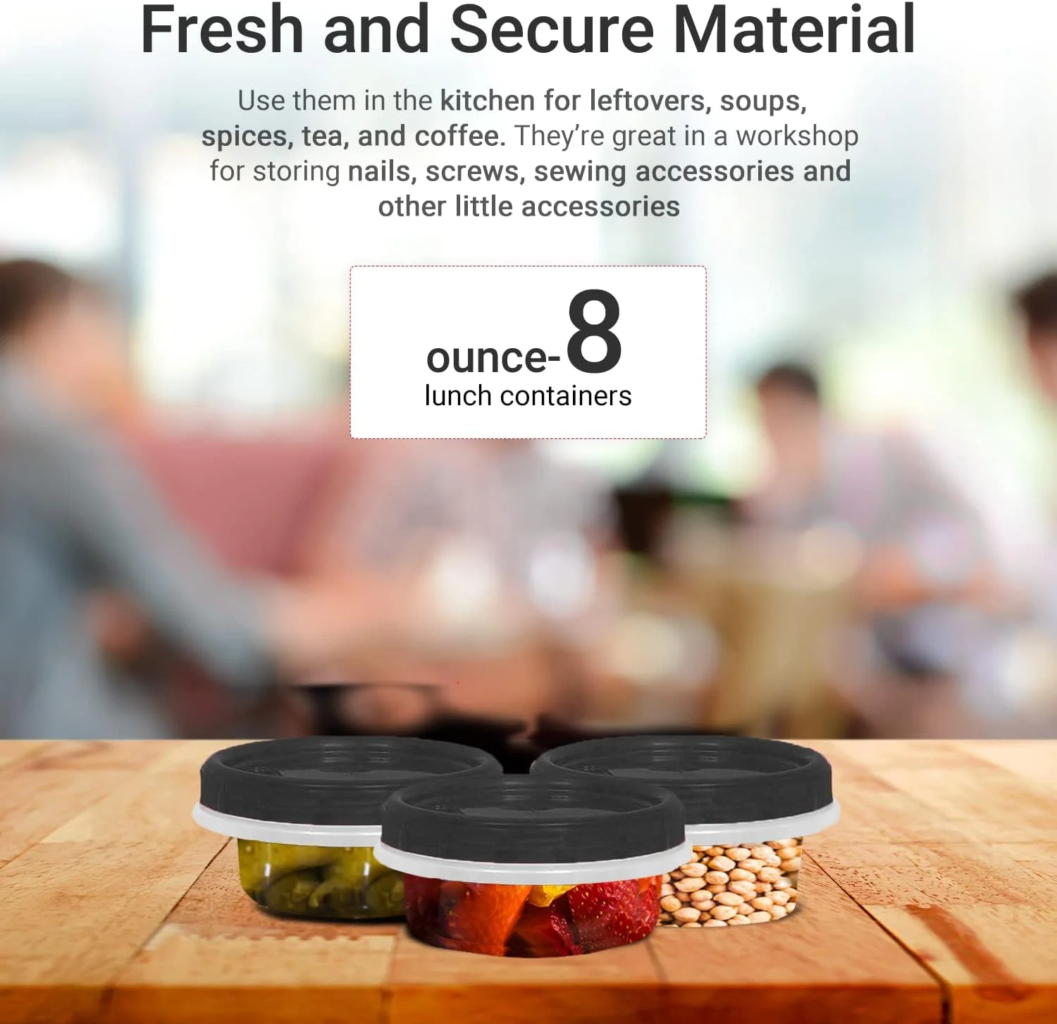 [مشکی - بسته 12 عددی] ظروف دلی درب دار با درب قفل چرخشی، ظروف نگهداری غذای شفاف برای آماده سازی وعده های غذایی، میان وعده ها و باقیمانده غذا، قابل استفاده در فریزر و مایکروویو، قابل چیدن روی هم، مقاوم در برابر نشت و مجموعه 12 عددی (240 میلی لیتر)