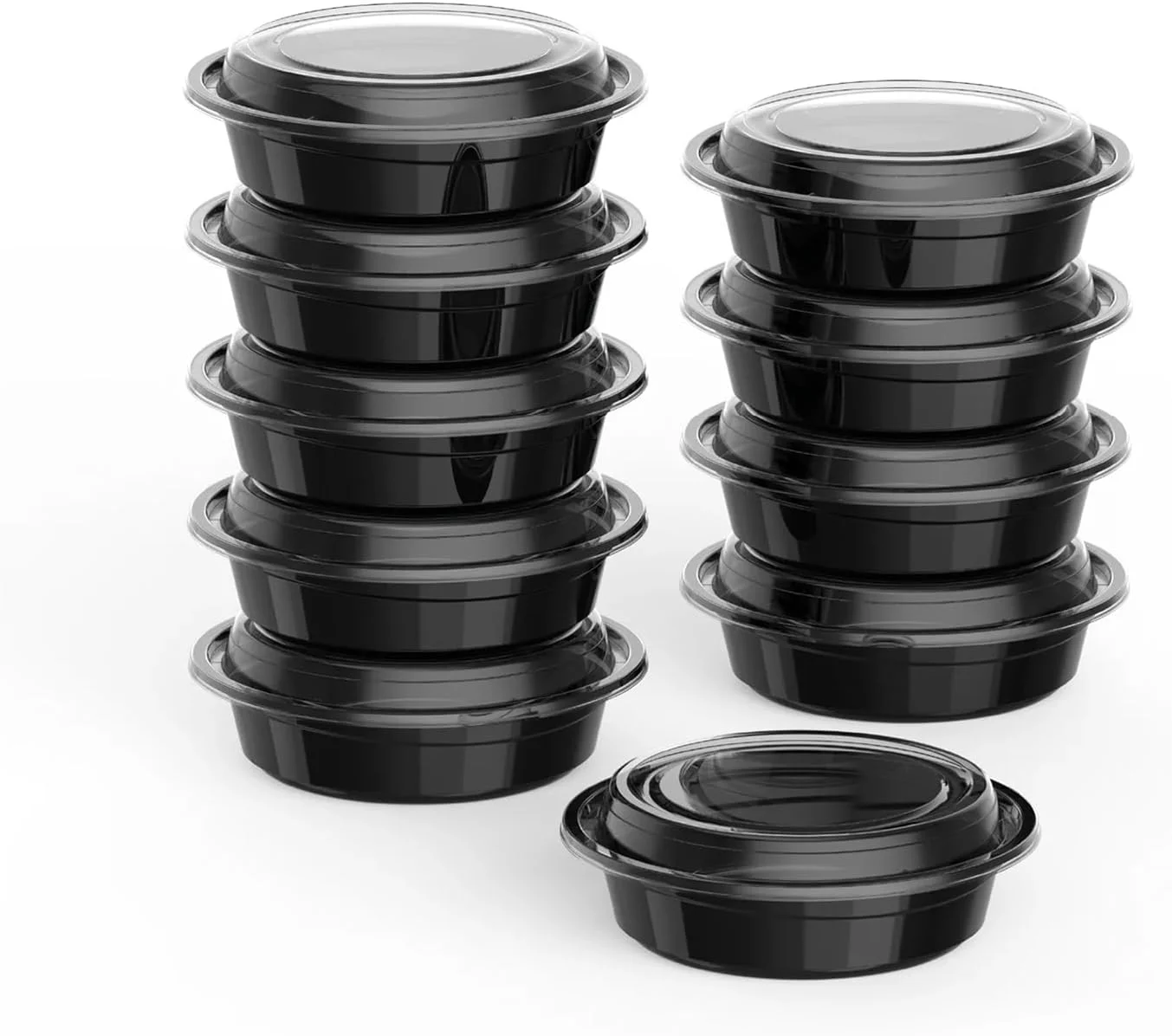 ظروف غذای گرد با پایه مشکی و درب – 475 میلی لیتر | بسته 5 عددی | فاقد BPA، قابل استفاده در مایکروویو و فریزر | ظروف بیرون بر قابل استفاده مجدد برای آماده سازی غذا، باقیمانده غذا و نگهداری مواد غذایی ظروف غذای گرد با پایه مشکی و درب – 475 میلی لیتر | بسته 5 عددی | فاقد BPA، قابل استفاده در مایکروویو و فریزر | ظروف بیرون بر قابل استفاده مجدد برای آماده سازی غذا، باقیمانده غذا و نگهداری مواد غذایی