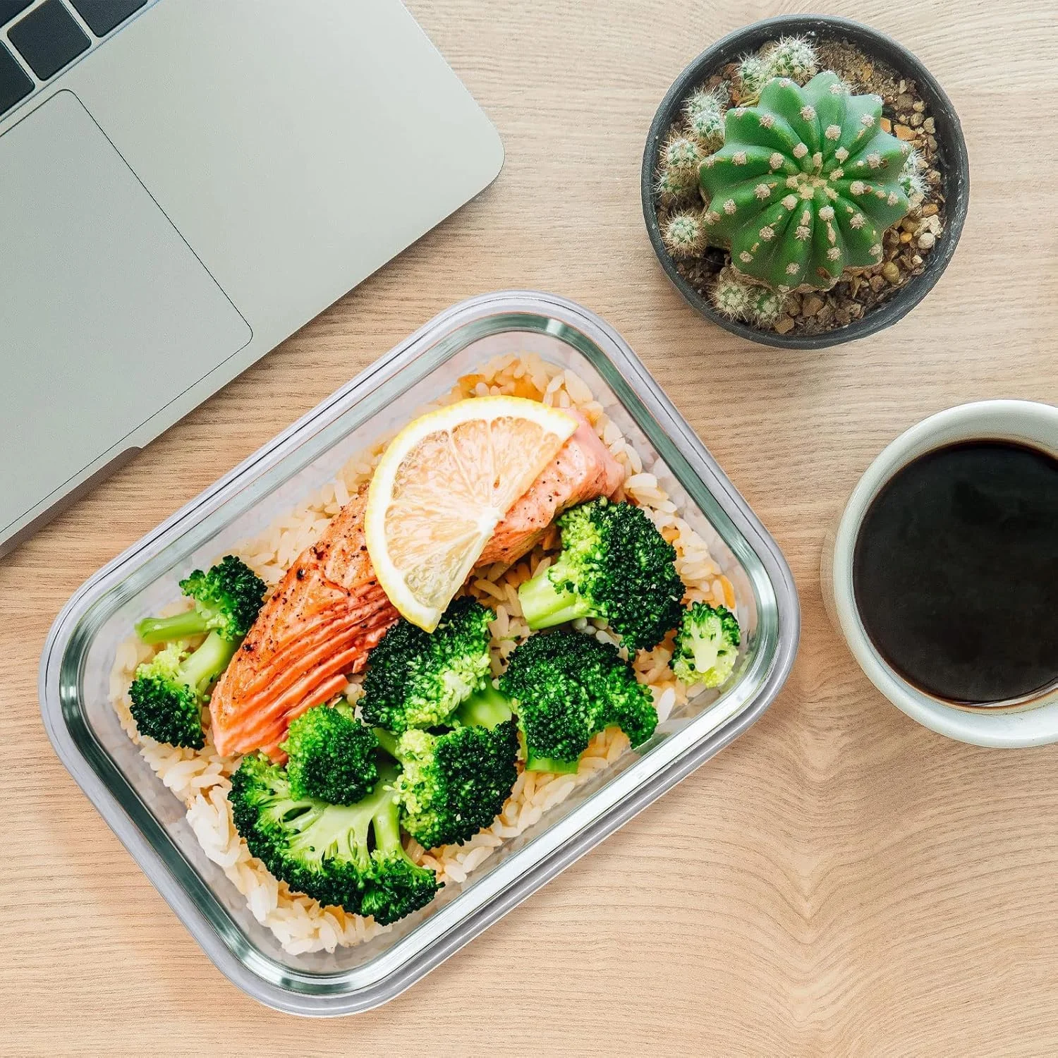 ست ظروف شیشه ای 5 عددی بیکسبایت با درب بامبو، حفظ تازگی در هر ظرف 1050 میلی لیتری، ظرف غذای 100% شیشه ای برای یخچال، ظروف شیشه ای بدون BPA برای نگهداری مواد غذایی در آشپزخانه