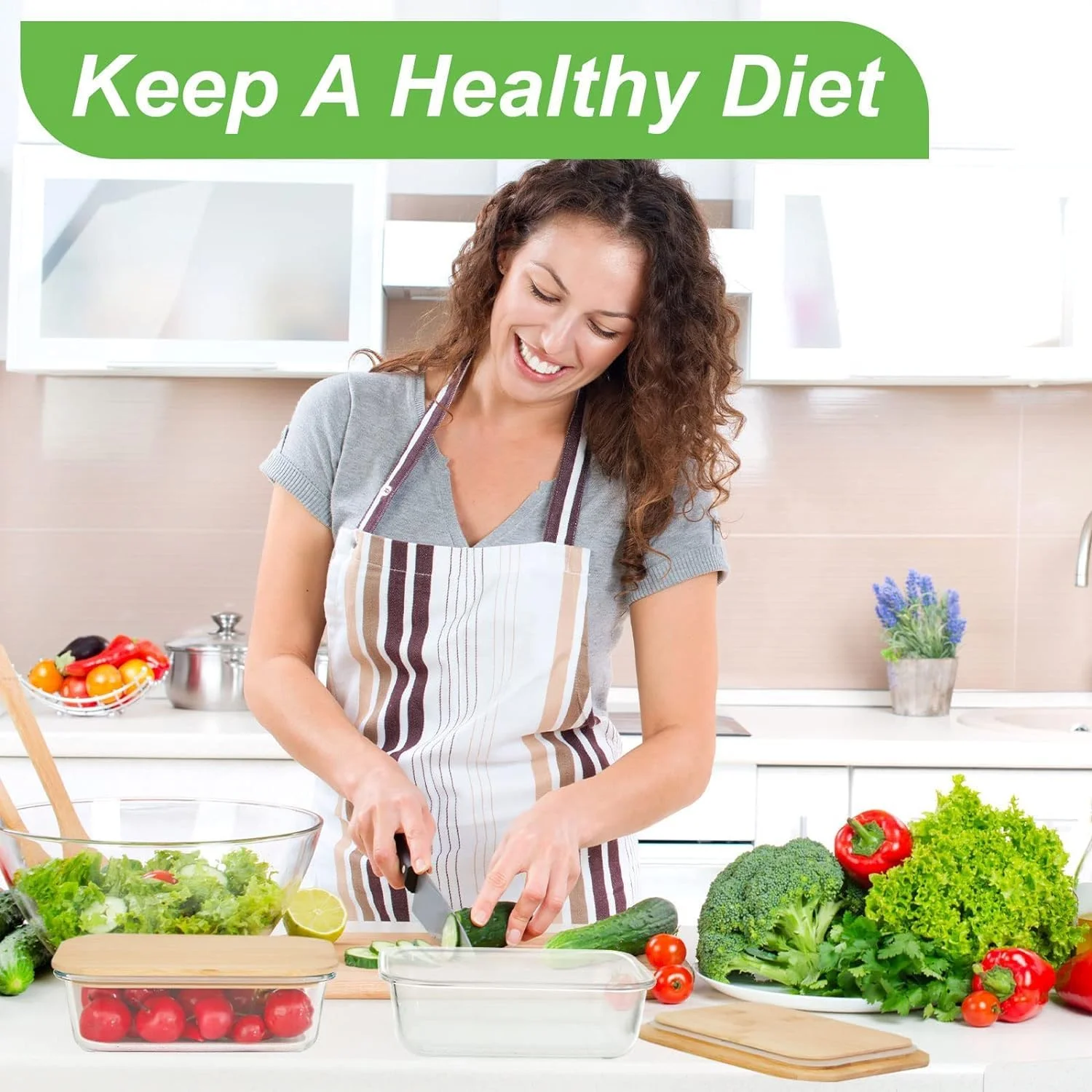 ست ظروف شیشه ای 5 عددی بیکسبایت با درب بامبو، حفظ تازگی در هر ظرف 1050 میلی لیتری، ظرف غذای 100% شیشه ای برای یخچال، ظروف شیشه ای بدون BPA برای نگهداری مواد غذایی در آشپزخانه