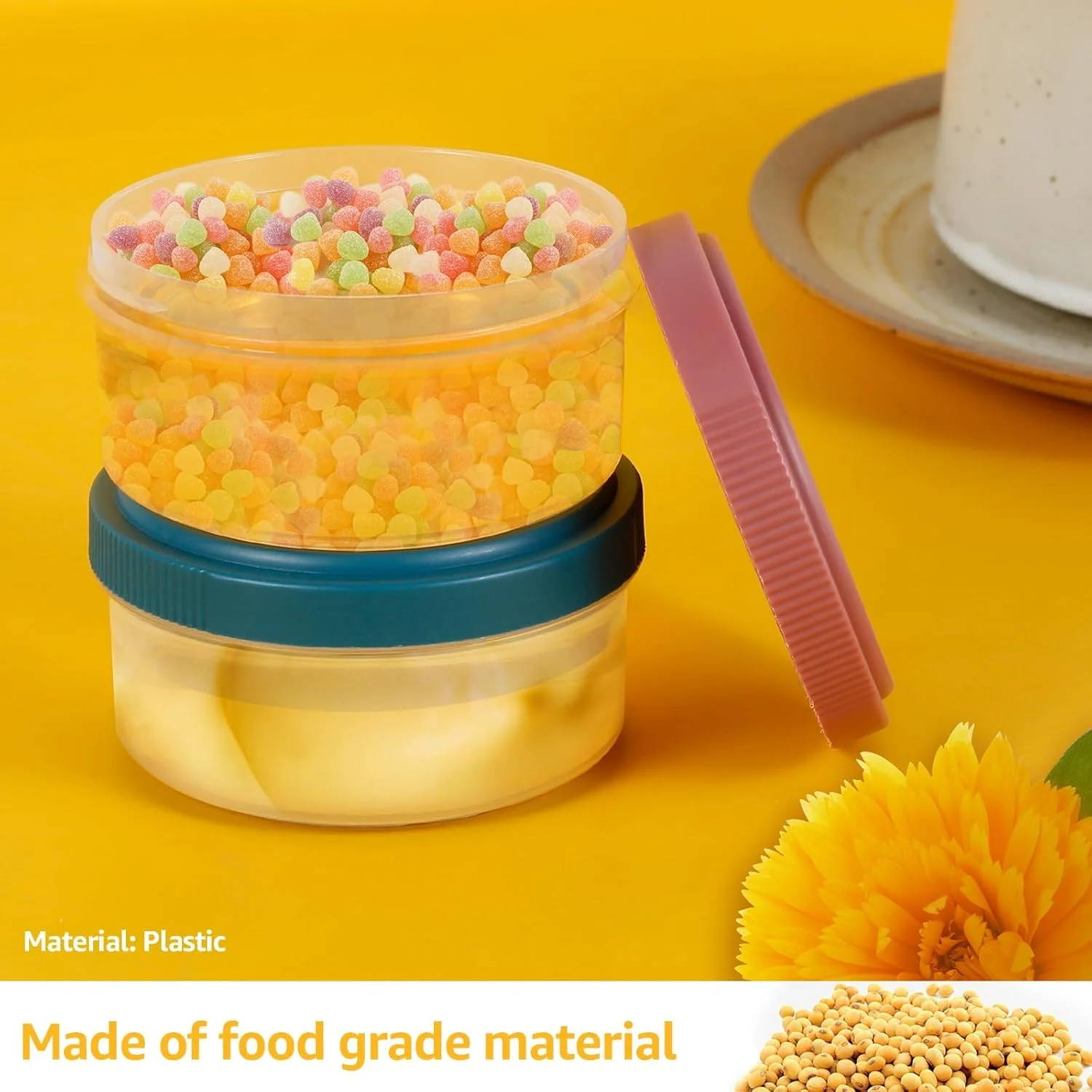 ظرف سس سالاد، ظروف کوچک چاشنی، فنجان های گرد سس غوطه ور با درب های ضد نشت، سس قابل استفاده مجدد با باز شدن آسان، چاشنی، بدون BPA، ایمن برای مایکروویو، فریزر، ماشین ظرفشویی، 9 عدد