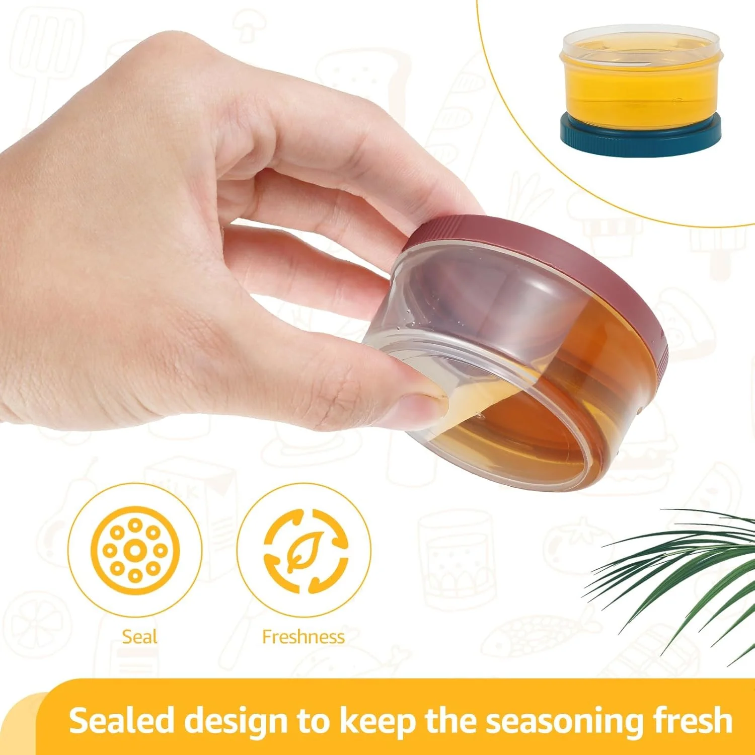 ظرف سس سالاد، ظروف کوچک چاشنی، فنجان های گرد سس غوطه ور با درب های ضد نشت، سس قابل استفاده مجدد با باز شدن آسان، چاشنی، بدون BPA، ایمن برای مایکروویو، فریزر، ماشین ظرفشویی، 9 عدد