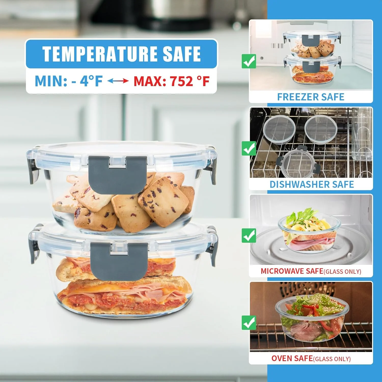 ست 12 تایی ظروف نگهداری غذا شیشه ای کوچک با درب های محکم، ظروف آماده سازی غذا ضد نشت 384 میلی لیتری، قابل استفاده در فریزر و مایکروویو، قابل شستشو در ماشین ظرفشویی ست 12 تایی ظروف نگهداری غذا شیشه ای کوچک با درب های محکم، ظروف آماده سازی غذا ضد نشت 384 میلی لیتری، قابل استفاده در فریزر و مایکروویو، قابل شستشو در ماشین ظرفشویی