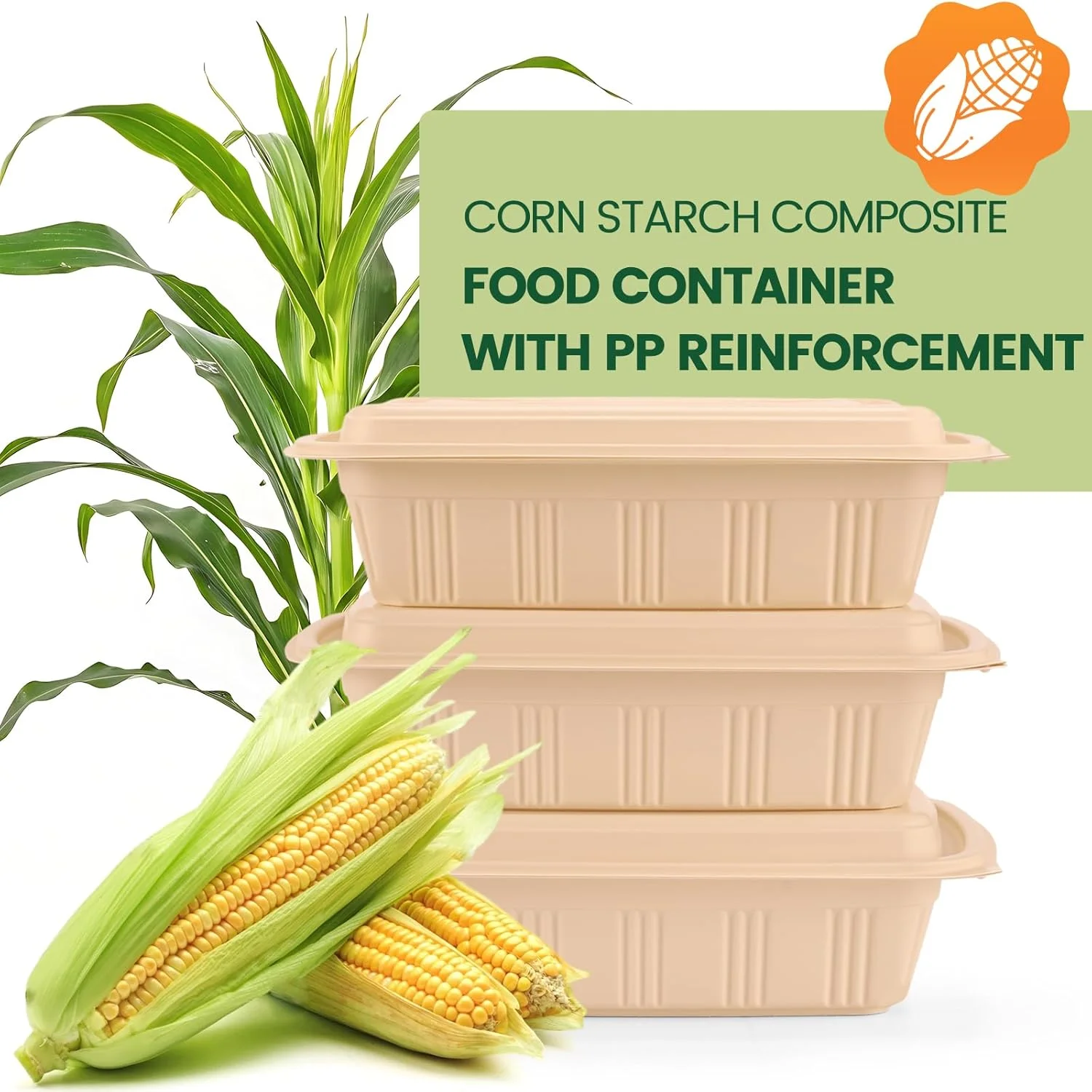 ظروف آماده سازی غذا 100 عددی (50 بسته) با درب، ظروف کمپوست پذیر 828 میلی لیتری، جعبه ناهار نشاسته ذرت زیست تخریب پذیر برای سالاد - 100% سازگار با محیط زیست - ظروف بیرون بر، قابل استفاده در مایکروویو و فریزر ظروف آماده سازی غذا 100 عددی (50 بسته) با درب، ظروف کمپوست پذیر 828 میلی لیتری، جعبه ناهار نشاسته ذرت زیست تخریب پذیر برای سالاد - 100% سازگار با محیط زیست - ظروف بیرون بر، قابل استفاده در مایکروویو و فریزر