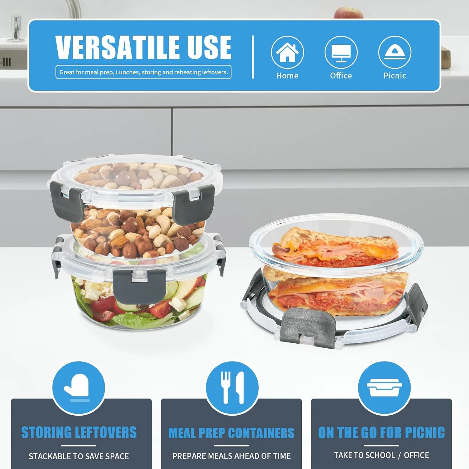 ست 12 تایی ظروف نگهداری غذا شیشه ای کوچک با درب های محکم، ظروف آماده سازی غذا ضد نشت 384 میلی لیتری، قابل استفاده در فریزر و مایکروویو، قابل شستشو در ماشین ظرفشویی ست 12 تایی ظروف نگهداری غذا شیشه ای کوچک با درب های محکم، ظروف آماده سازی غذا ضد نشت 384 میلی لیتری، قابل استفاده در فریزر و مایکروویو، قابل شستشو در ماشین ظرفشویی