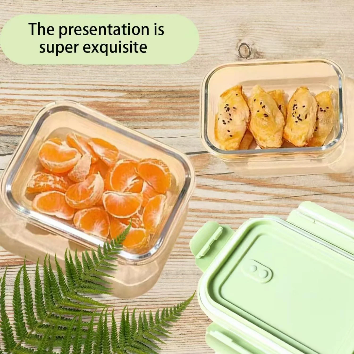 ست ۳ تایی ظروف شیشه ای نگهداری غذا، مناسب آماده سازی غذا، ظروف بنتو درب دار با قفل های ضد نشت، قابل استفاده در مایکروویو، فر، فریزر و ماشین ظرفشویی، بدون BPA، در اندازه های ۴۱۰، ۷۱۰ و ۱۰۳۵ میلی لیتر (سبز شفاف) ست ۳ تایی ظروف شیشه ای نگهداری غذا، مناسب آماده سازی غذا، ظروف بنتو درب دار با قفل های ضد نشت، قابل استفاده در مایکروویو، فر، فریزر و ماشین ظرفشویی، بدون BPA، در اندازه های ۴۱۰، ۷۱۰ و ۱۰۳۵ میلی لیتر (سبز شفاف)